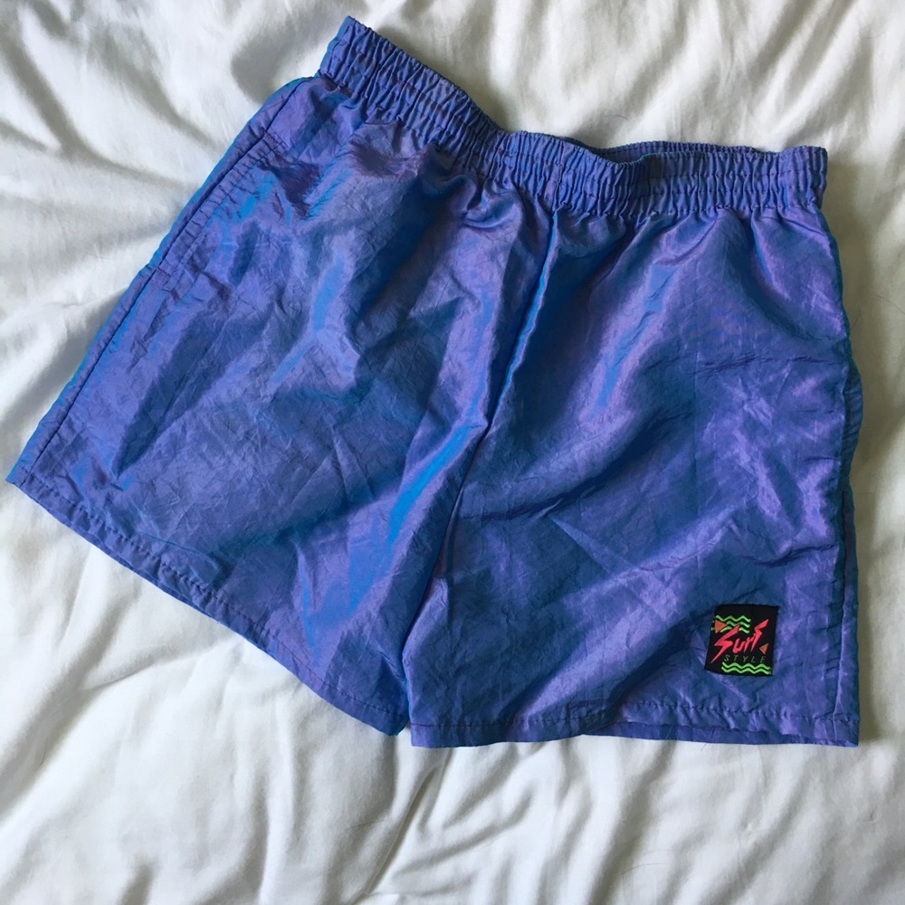 Vintage Iridescent Surf Style Shorts - size small